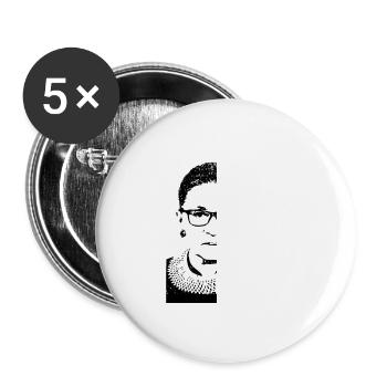 Ruth Bader Ginsburg RBG Motiv für einen RBG Fan - Buttons groß 56 mm (5er Pack) - Weiß - Vorne