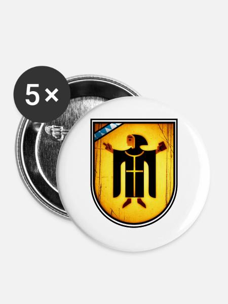 München's Mönch - Buttons groß 56 mm (5er Pack) - Weiß
