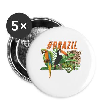 Brasilien - Lot de 5 grands badges (56 mm) - blanc - Devant