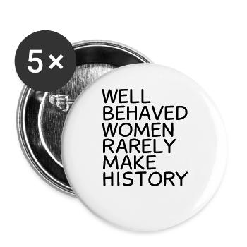 Feministin Feminist Geschenk - Buttons groß 56 mm (5er Pack) - Weiß - Vorne