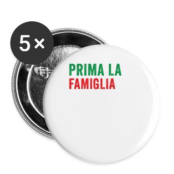 Prima La Famiglia Shirt - Italian Gift - Family F - Buttons large 2.2''/56 mm (5-pack) - white - Front