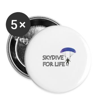 Skydiving - Buttons large 2.2''/56 mm (5-pack) - white - Front