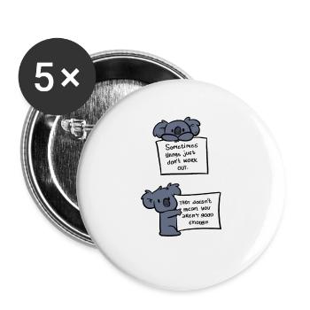 Du bist gut genug Optimistisch Geschenk - Buttons groß 56 mm (5er Pack) - Weiß - Vorne