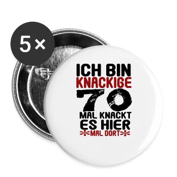 70 Geburtstag 70 Jahre alt Geschenk - Buttons groß 56 mm (5er Pack) - Weiß - Vorne