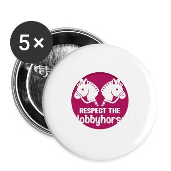 Hobby Horse Steckenpferd Pferd Hobbyhorsing - Buttons large 2.2''/56 mm (5-pack) - white - Front