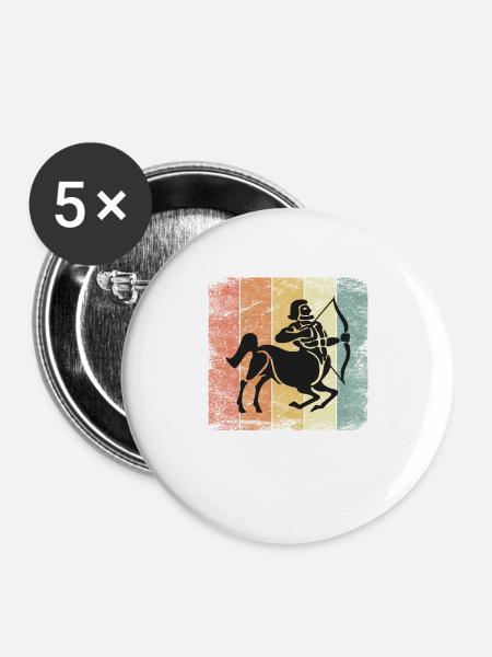Sternzeichen Schütze - Buttons groß 56 mm (5er Pack) - Weiß