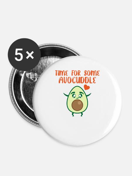 Zeit Für Avocuddle Avocado - Buttons groß 56 mm (5er Pack) - Weiß