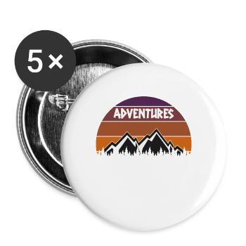 Mountain Berge Wandern Eisberg Geschenk Vintage - Buttons groß 56 mm (5er Pack) - Weiß - Vorne