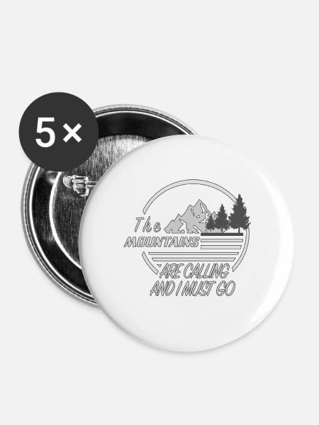 Mountain Hiking - Buttons groß 56 mm (5er Pack) - Weiß