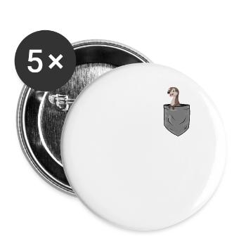 Chemise Otten drôle de loutre dans la poche de poitrine - Lot de 5 grands badges (56 mm) - blanc - Devant