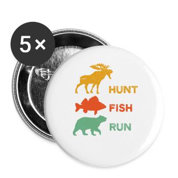 Funny Hunting Shirt - Fishing Shirt - Moose Hunter - Buttons large 2.2''/56 mm (5-pack) - white - Front