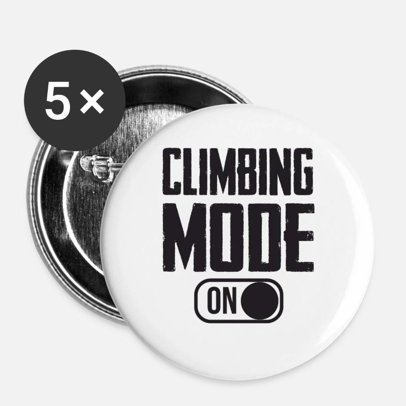 Climbing Mode Turn On Typography - Buttons large 2.2''/56 mm (5-pack) - white