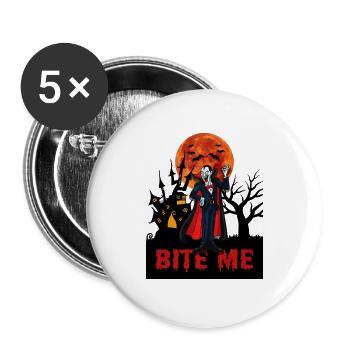 Halloween - Lot de 5 grands badges (56 mm) - blanc - Devant