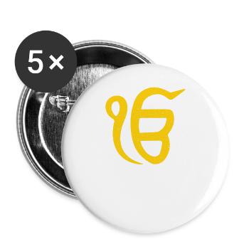 Ik onkar - eine Realität - Punjabi - Sikhismus - Buttons groß 56 mm (5er Pack) - Weiß - Vorne