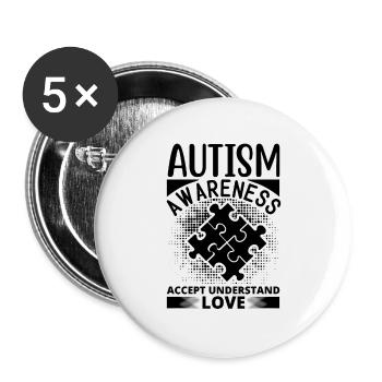 Vibrant pattern on elegant fabric - Buttons large 2.2''/56 mm (5-pack) - white - Front