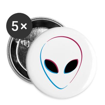 3D effect alien - Buttons large 2.2''/56 mm (5-pack) - white - Front