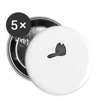 Cadeau de propriétaire de chat fesses de chat - Lot de 5 grands badges (56 mm) - blanc - Devant