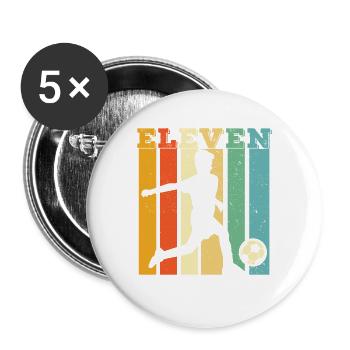 11. Geburtstag Fußballtrikot - 11 Jahre alter Fußball Pl - Buttons groß 56 mm (5er Pack) - Weiß - Vorne
