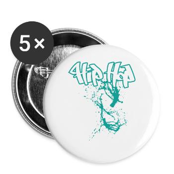 Hip Hop Rap-Musik - Buttons groß 56 mm (5er Pack) - Weiß - Vorne