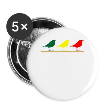 Three Little Birds | Reggae music 420 Rastafarian - Buttons large 2.2''/56 mm (5-pack) - white - Front