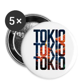 Tokio - Buttons groß 56 mm (5er Pack) - Weiß - Vorne