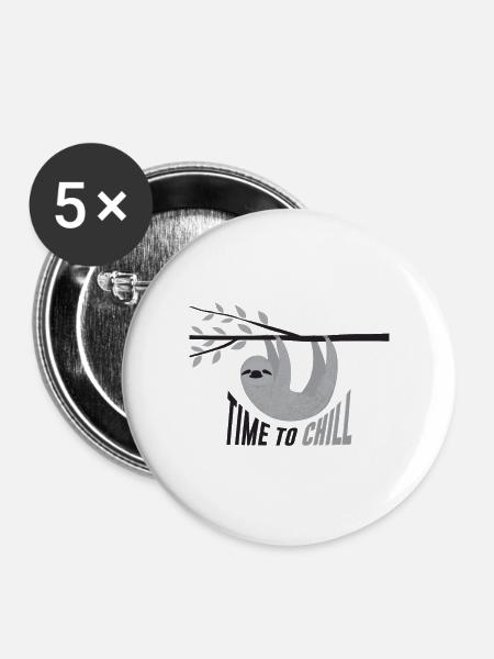 Sloth - Buttons groß 56 mm (5er Pack) - Weiß