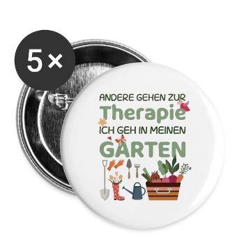 Therapie Garten - Buttons groß 56 mm (5er Pack) - Weiß - Vorne
