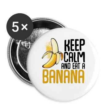 Banana Pop Art Font Graphics - Buttons large 2.2''/56 mm (5-pack) - white - Front