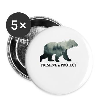 Animal welfare animal love animal lover gift bear - Buttons large 2.2''/56 mm (5-pack) - white - Front