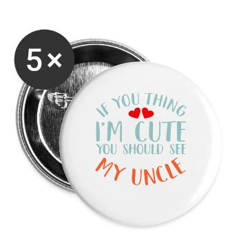 uncle - Buttons large 2.2''/56 mm (5-pack) - white - Front