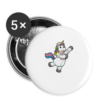 Altenpflege Krankenpflege Pflegekraft Einhorn - Buttons groß 56 mm (5er Pack) - Weiß - Vorne