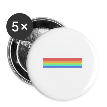 arc en ciel - Lot de 5 grands badges (56 mm) - blanc - Devant