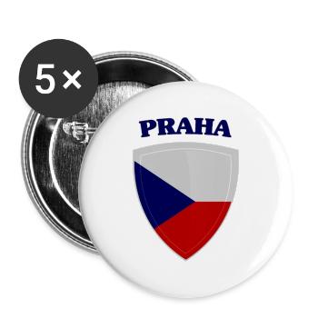 Prag - Buttons groß 56 mm (5er Pack) - Weiß - Vorne
