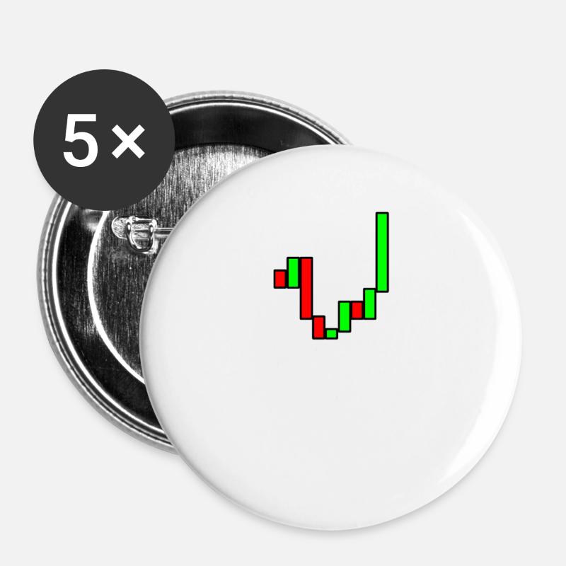 Trader - Buttons large 2.2''/56 mm (5-pack) - white