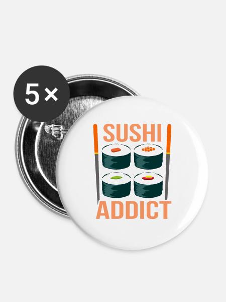 Sushi - Buttons groß 56 mm (5er Pack) - Weiß