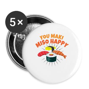 sushi - Buttons large 2.2''/56 mm (5-pack) - white - Front