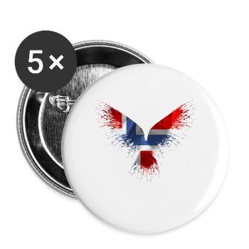 Norwegian Odins Rabe - Buttons large 2.2''/56 mm (5-pack) - white - Front