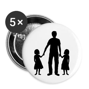 Father 2 daughters - Buttons large 2.2''/56 mm (5-pack) - white - Front