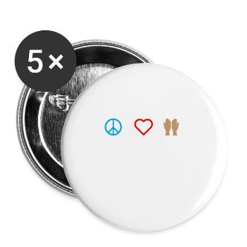 Massage d'amour de paix 2 - Lot de 5 grands badges (56 mm) - blanc - Devant
