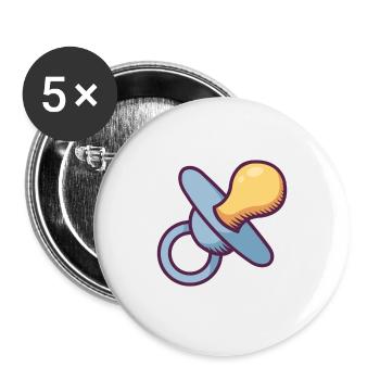 Bébé essentiel - Lot de 5 grands badges (56 mm) - blanc - Devant