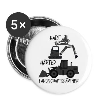 Baumaschinen-Spektakel am Bau - Buttons groß 56 mm (5er Pack) - Weiß - Vorne