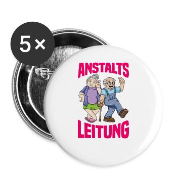 PDL Pflegefachkraft Altenpflege Demenz - Buttons groß 56 mm (5er Pack) - Weiß - Vorne