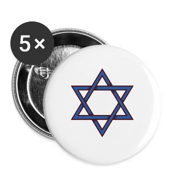 Star of David - Buttons large 2.2''/56 mm (5-pack) - white - Front