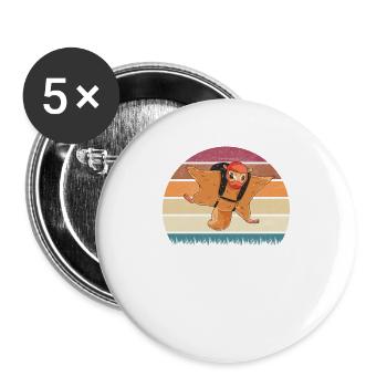 Flying squirrel - Buttons large 2.2''/56 mm (5-pack) - white - Front