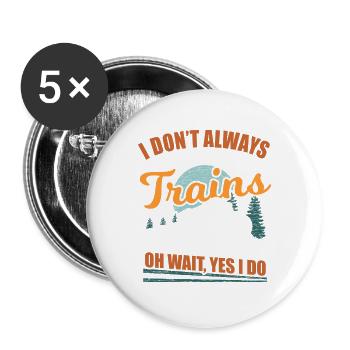 Zug Züge Modeleisenbahn Eisenbahn Geschenk - Buttons groß 56 mm (5er Pack) - Weiß - Vorne
