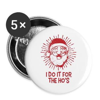 UGLY CHRISTMAS VINTAGE cadeau Santa Claus pour - Lot de 5 grands badges (56 mm) - blanc - Devant