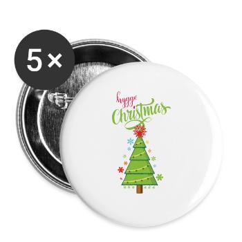 Hygge Christmas - Buttons large 2.2''/56 mm (5-pack) - white - Front
