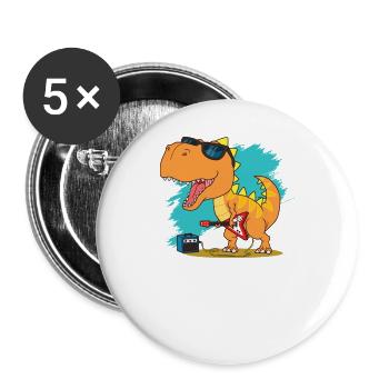 dinosaur - Buttons large 2.2''/56 mm (5-pack) - white - Front