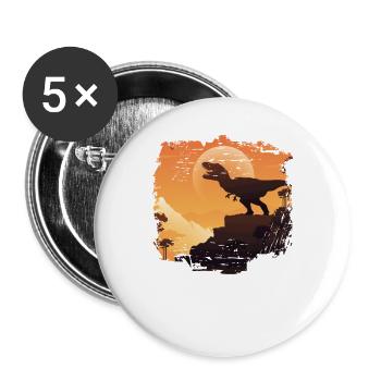 dinosaur - Buttons large 2.2''/56 mm (5-pack) - white - Front
