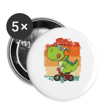 dinosaur - Buttons large 2.2''/56 mm (5-pack) - white - Front